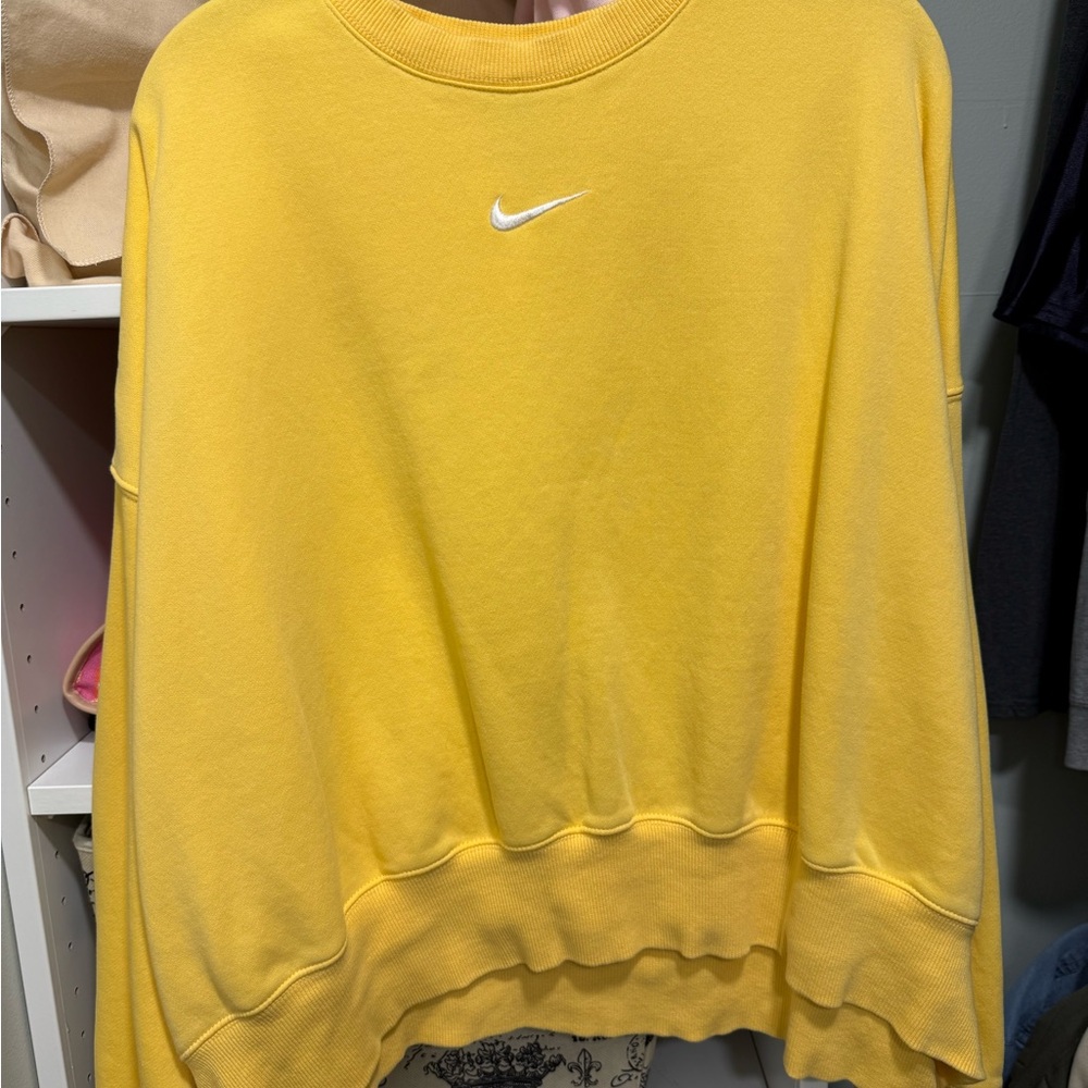 Nike Women's Phoenix Fleece Yellow Sweatshirt